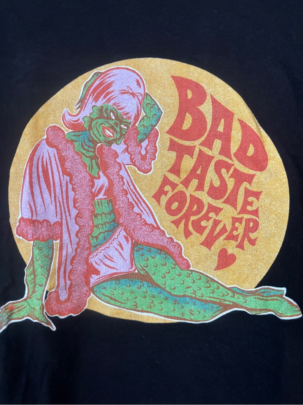 Bad Taste Forever Monster Pinup Black Graphic Tee - Picture 2 of 3